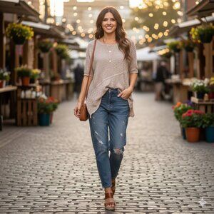 Mario Rerio Hi-Lo Shirt-L, NWOT